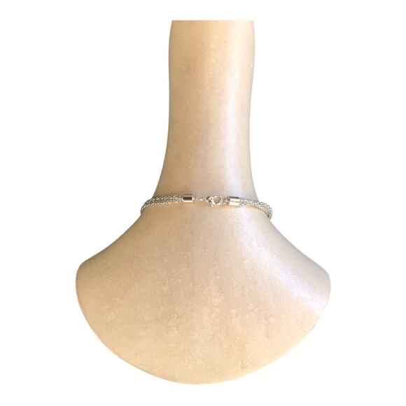 Urban Outfitters NWT Double Strand Silver Tone Acrylic Heart Pendant Necklace - Picture 7 of 16